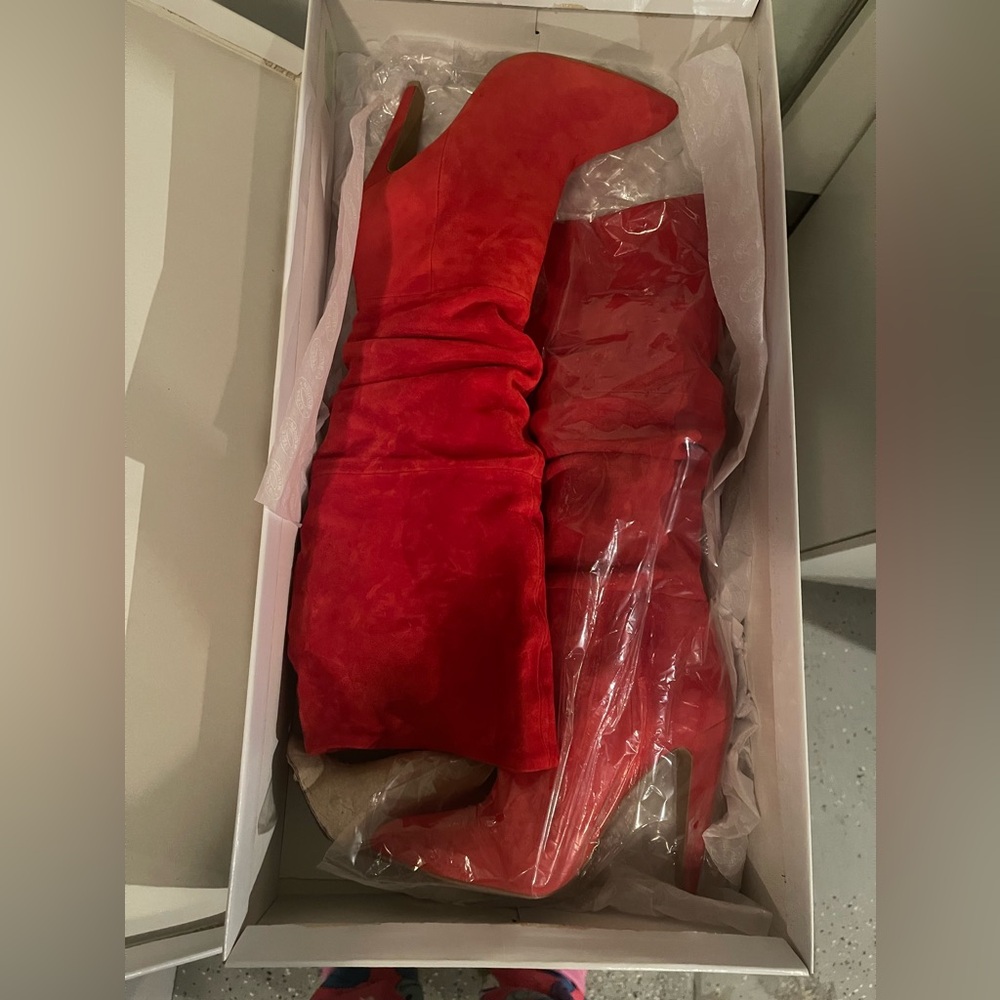 ❤️‍🔥 Suede red boots ❤️‍🔥